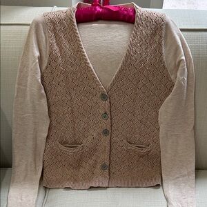 Anthropologie (Moth) Beige Knit Cardigan (M)